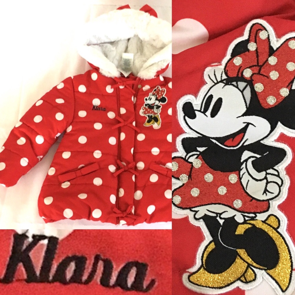 Disney Klara Minnie Mouse Puffer Coat Size 2-3